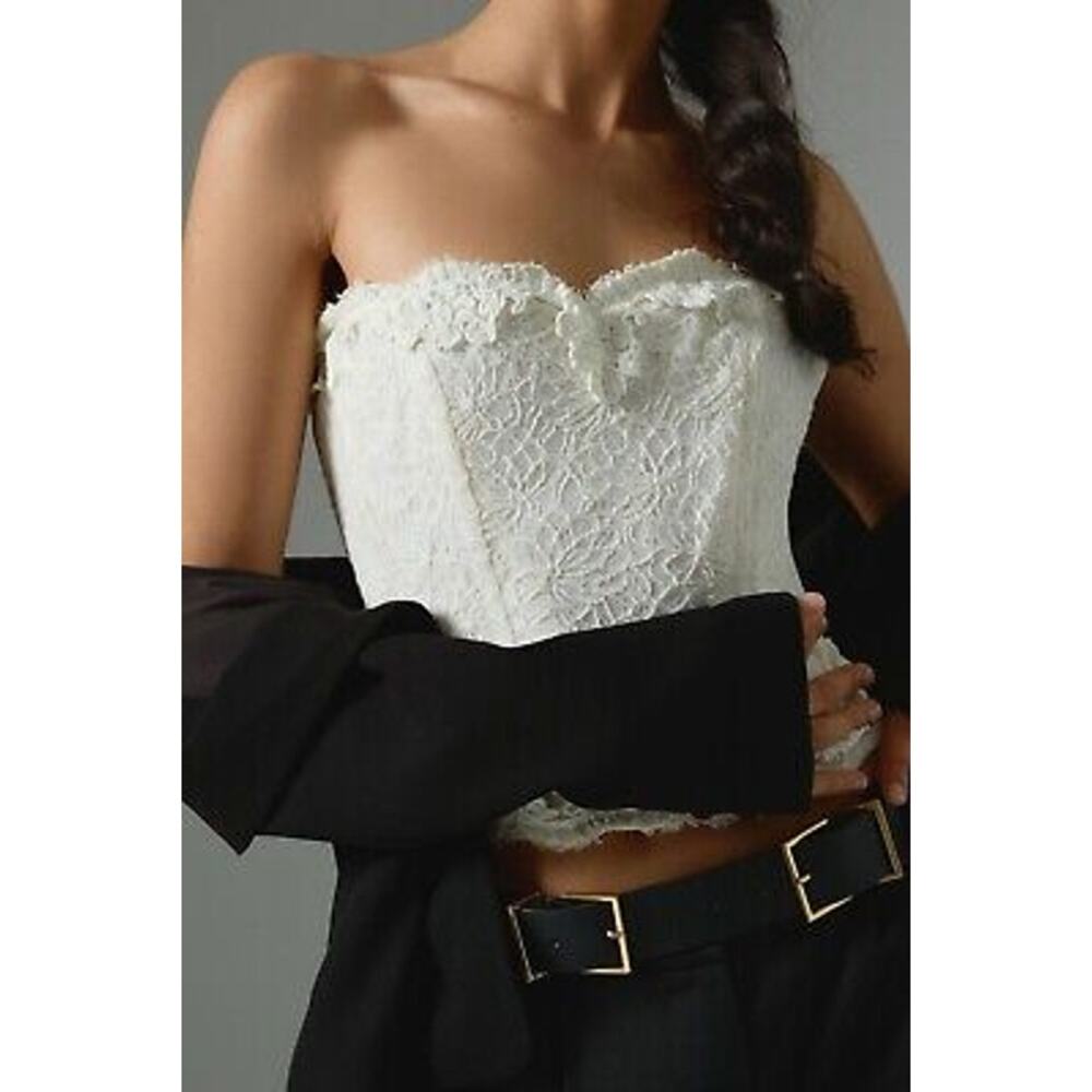 Loveshackfancy 'Arno' White Bustier Size 12 - NWT